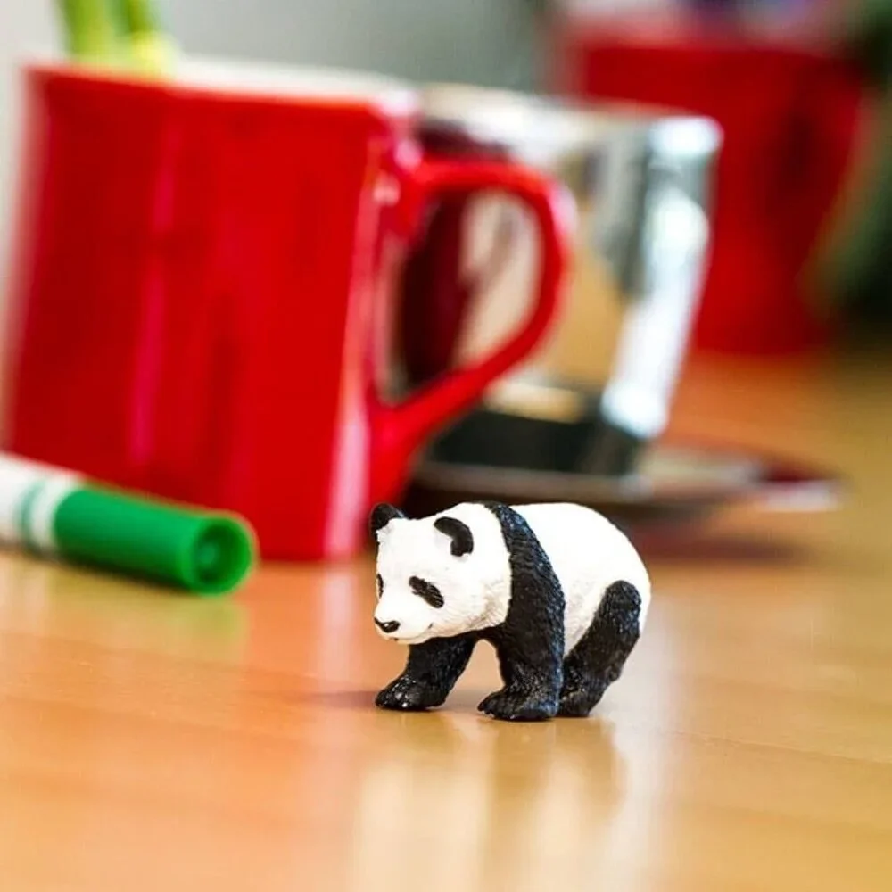 Small Panda Cub Figure - Wild Animal Toy - Hand‎ Painted - Collectible